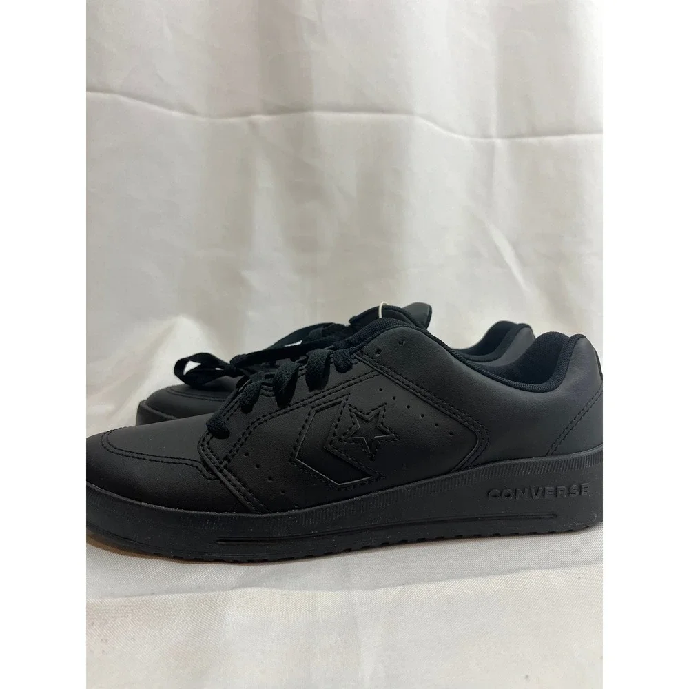 Converse Rival Low Top Triple Black Synthetic‎ Leather Sneakers A16195C Mens 8